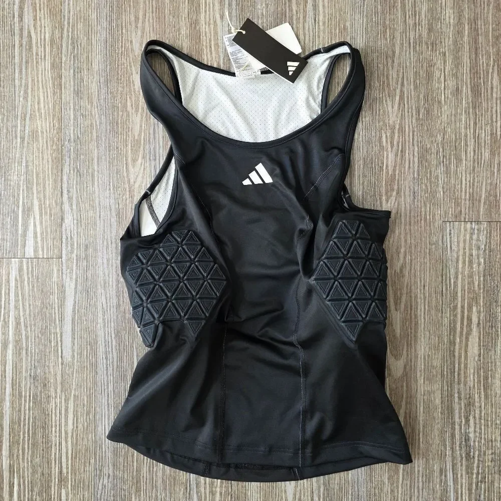 Adidas Padded Tank Men's XL Black White Basketball Football Protective Top New